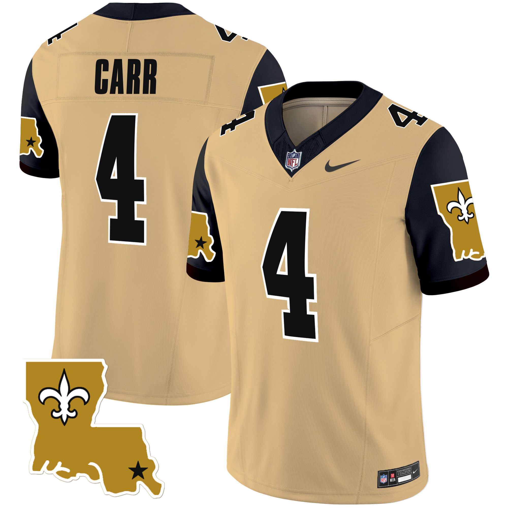 Men New Orleans Saints 4 Carr Yellow 2024 Nike 1987 Legacy Vapor Limited NFL Jersey
